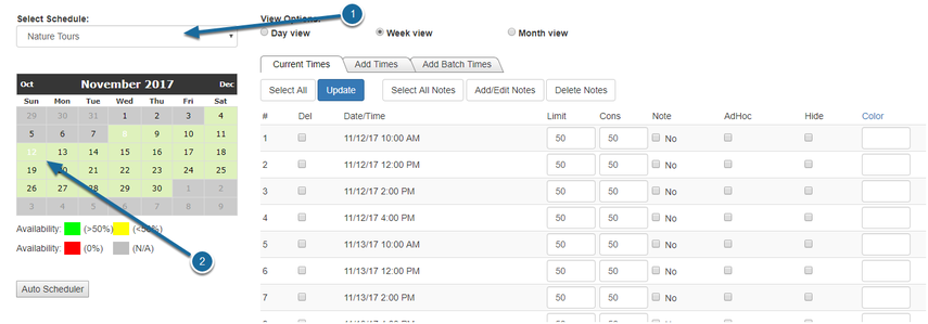 Outbound/Ascent: How to Add a Note to a Schedule Time