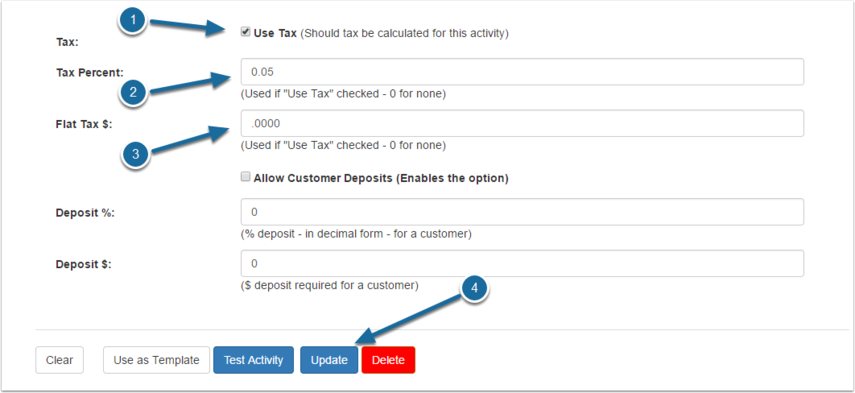 Outbound/Ascent: Pricing Tab - How to Set Taxes for an Activity